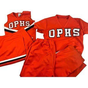 Couple Guy 44 XL Girl 36 Top 32 Skirt Real Cheerleader Uniform Halloween Costume